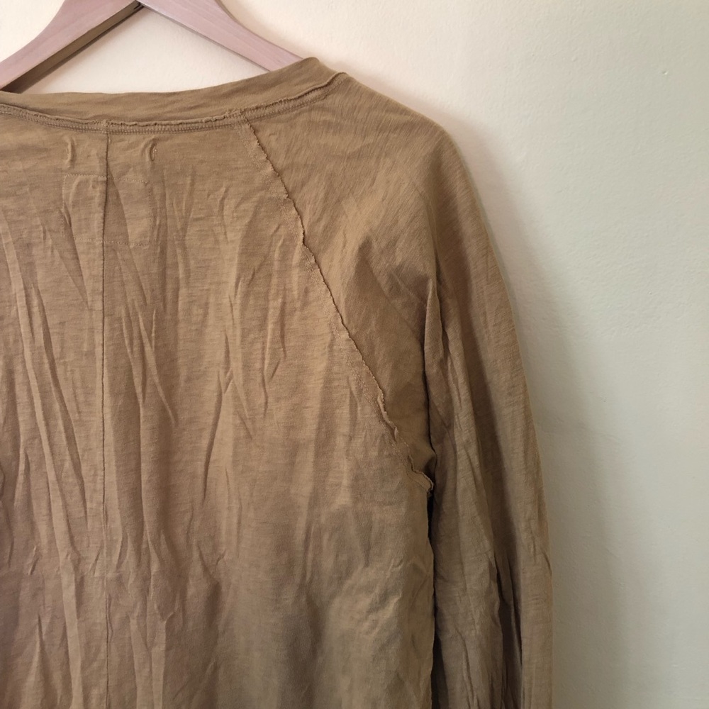 Free People We The Free Arden Tee Long Sleeve Women’s S Bunny/Taupe - Picture 9 of 10